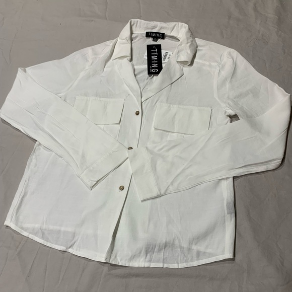 NEW White button down shirt - Picture 1 of 6